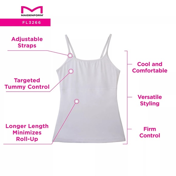 Maidenform Self Expressions Women's Suddenly Skinny Tailored Cami Medium Control - Picture 7 of 16